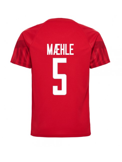Danmark Joakim Maehle #5 Replika Hemmakläder VM 2022 Kortärmad
